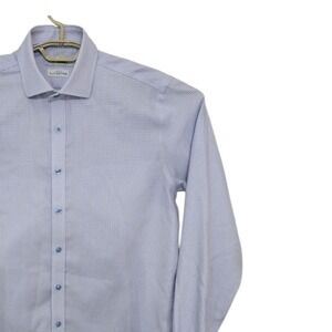 Twillory Mens Tailored Fit Button Down Shirt 16 36/37 Blue Checkered